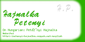 hajnalka petenyi business card